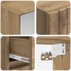 Bathroom Furniture Set 4 Pcs Artisan Oak Engineered Wood and Glass