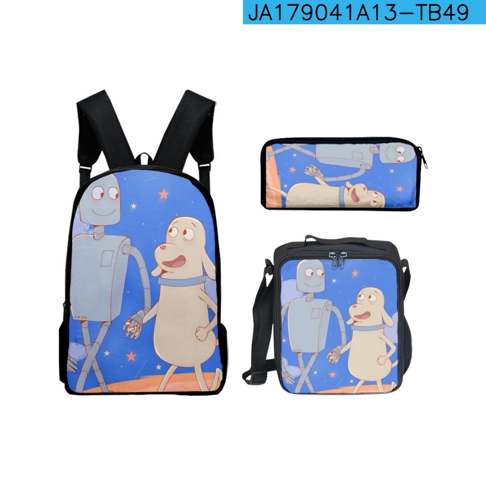 Klassiek Populair Nieuwigheid Grappige Robot Dromen 3D Print 3 stuks/Set leerling Schooltassen Laptop Dagrugzak Rugzak Lunchtas Etui