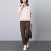 Autumn Women's Casual Sportswear Set: Wide-Leg Pants & Lapel Sweatshirt