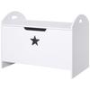 Kids Wooden Toy Box Organizer Children's Toy Storage with Lid Safety Hinge Side Handle Playroom Furniture White