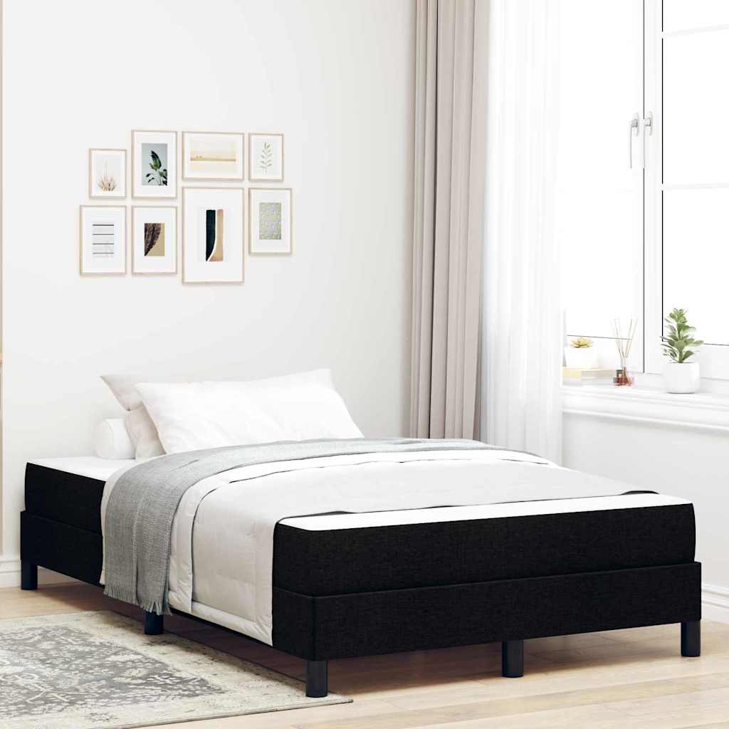 Box Spring Bed with Mattress Black 120 x 190 cm Fabric