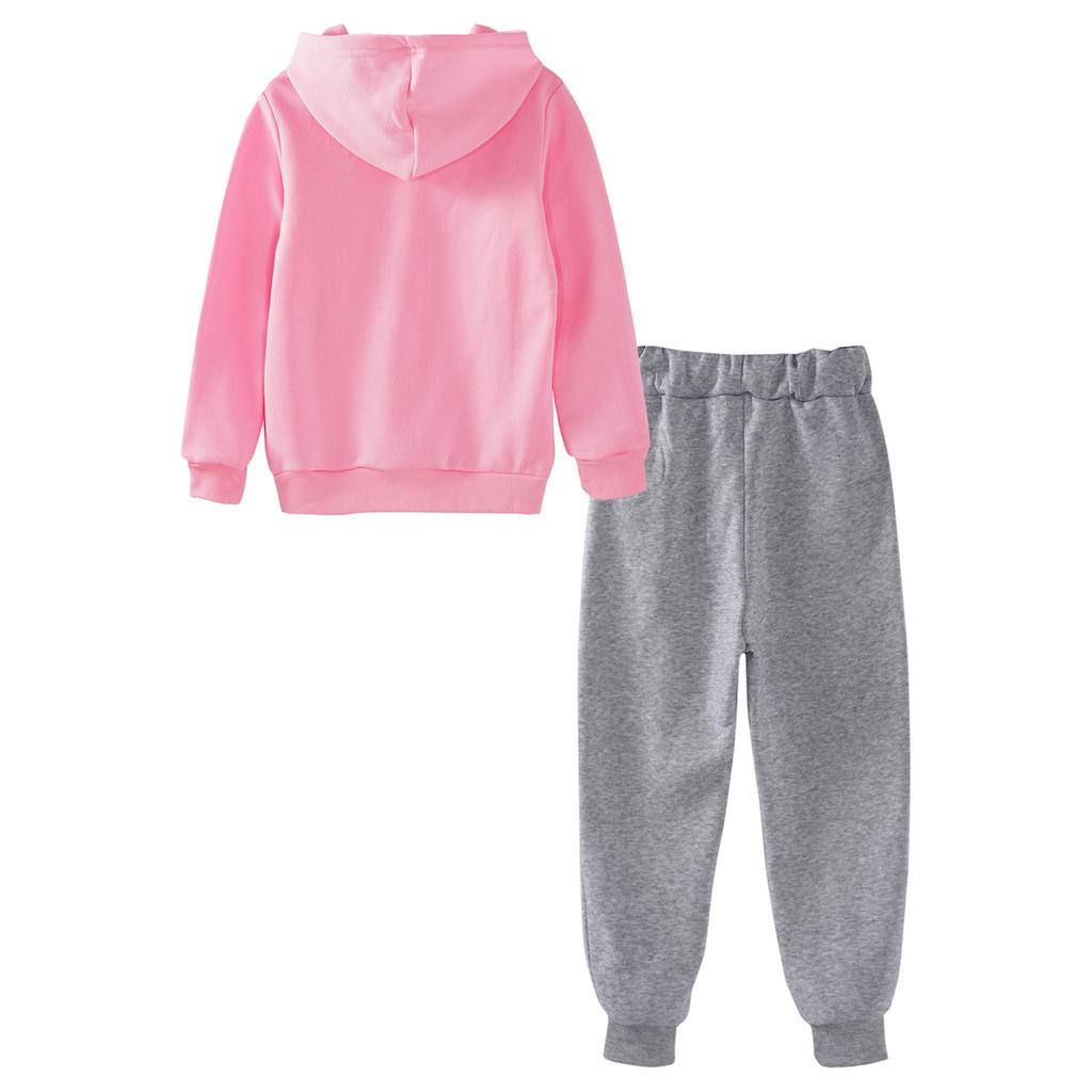Costume de Sport pour enfants, garçons et filles, lettre imprimée, survêtement, pull à manches longues, sweat-shirt à capuche et pantalon, ensemble deux pièces