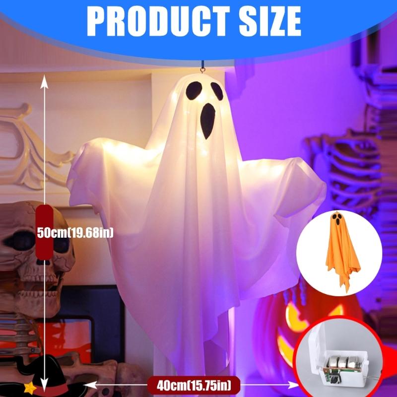 Pack Of 2 Glowing Hanging Phantoms Figures Halloween Party Supplies Outdoor Safe Easy Installation Festival Atmosphere