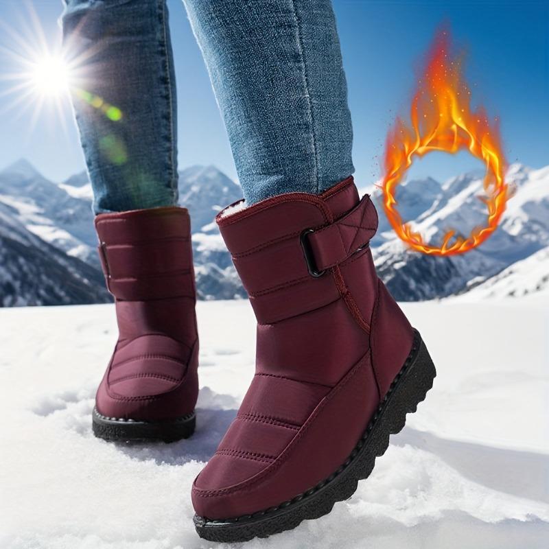 Dámské tepelně izolované zimní sněhule s plyšovou a protiskluzovou gumovou podrážkou - Jednobarevné zelené/šedé - Trakce do každého terénu, Rozšířené velikosti