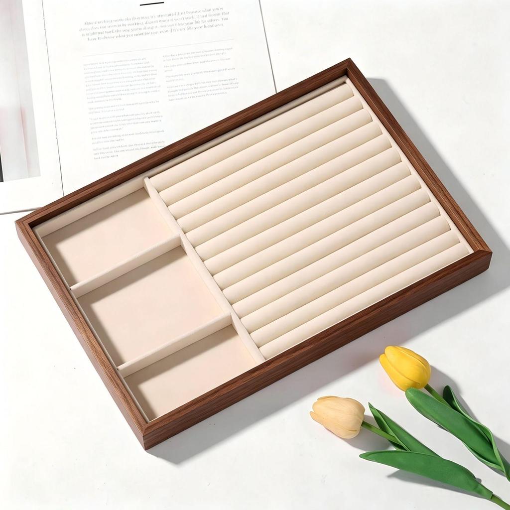 Rosewood Jewelry Box & Display Tray for Earrings and Necklaces