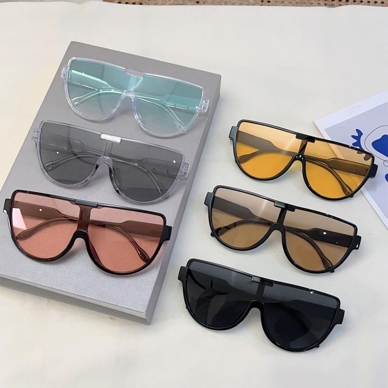 Luxury Brand Designer Half Frame Oversized Sunglasses Women For Men Vintage Fashion Sun Glasses Trendy Punk One Piece Shades