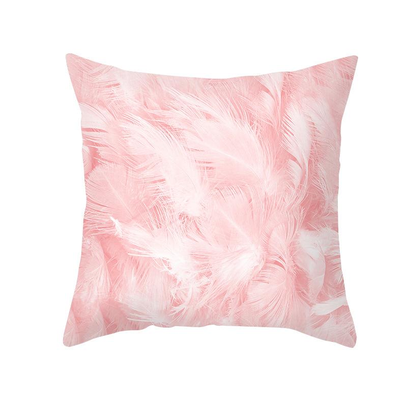 Pfirsichhaut Bedruckter Kissenbezug Rosa Ins Wind Blumen und Blätter Wohnzimmer Zuhause Kissenbezug Kissenbezug