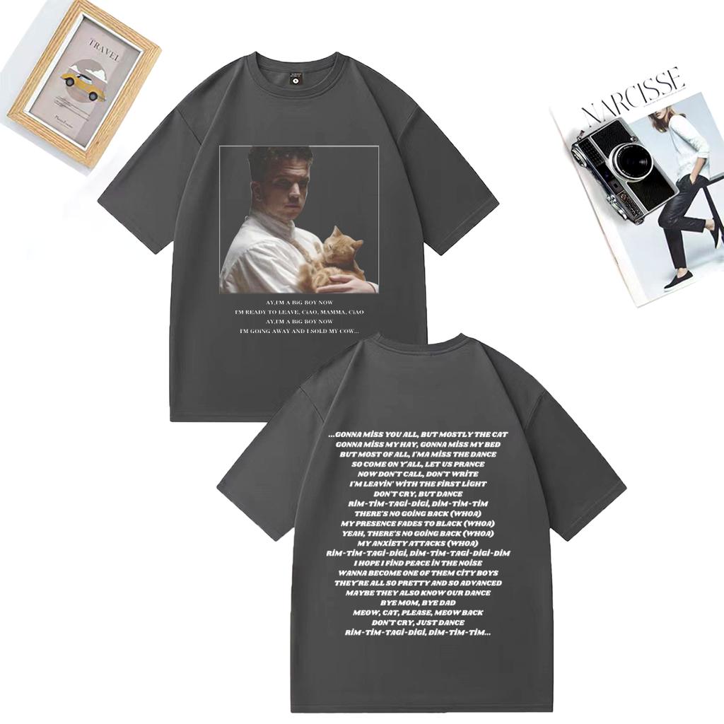 Baby Lasagna Rim Tim Tagi Dim Eurovision Móda Tričko Unisex DÁMSKÉ vtipné Kočka krátký rukáv Trička Unisex oversized Bavlněná trička