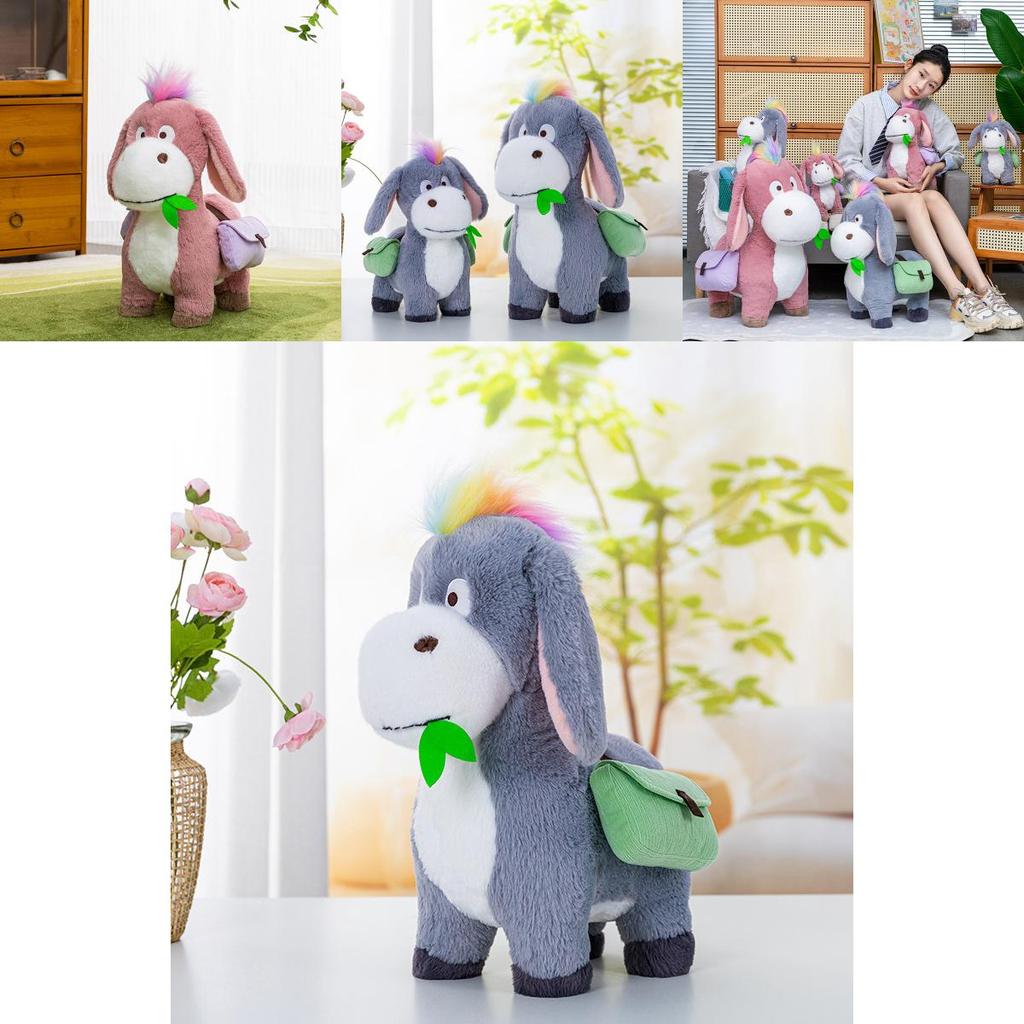 Adorable Plush Donkey Backpack Toy Cute Stuffed Animal Doll Gift For Girls Birthday