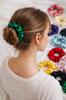Jedwabna gumka do włosów scrunchie mulberry 6A zielona S premium 2cm