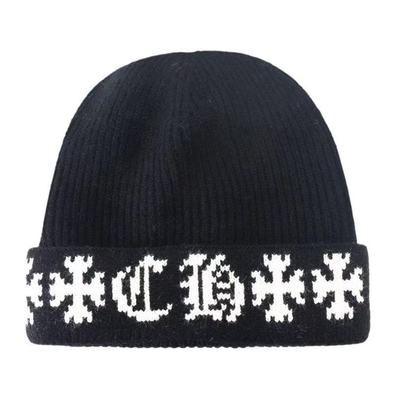 Thickened knitted hat, fashionable jacquard wool hat, small and versatile couple cold hat in autumn and winter