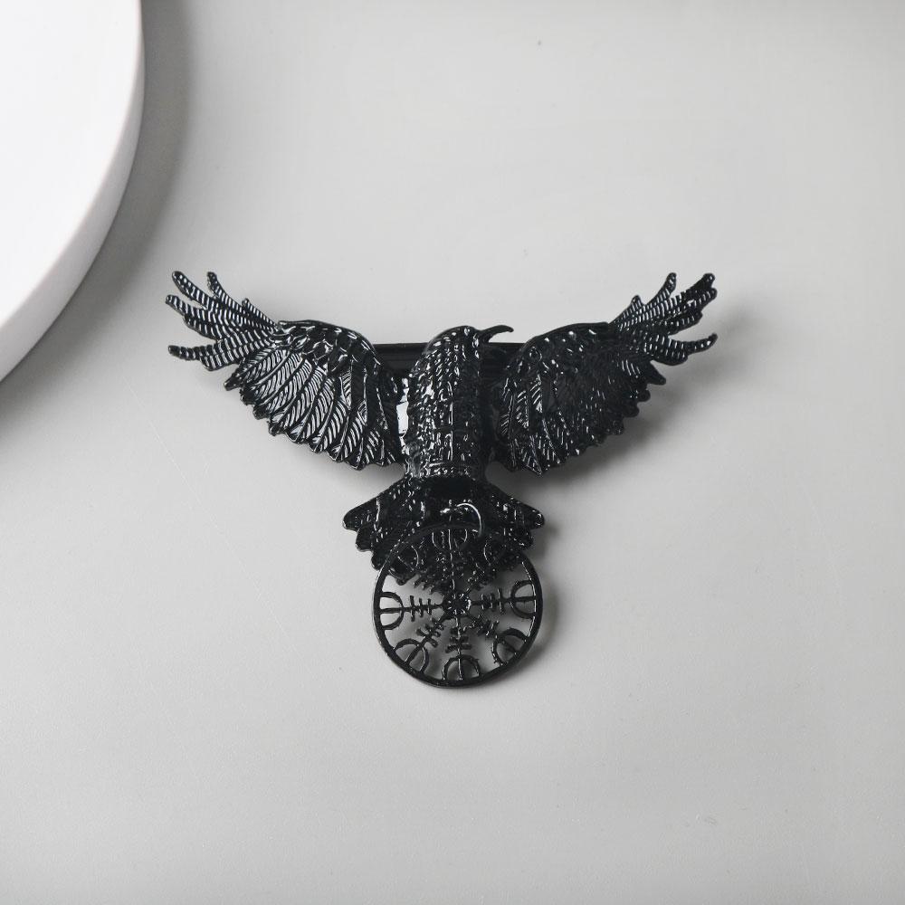 Gothic Crow Hairclip Vintage Animal Barrettes Hairpins Witch Viking Women Hair Accessories Hallowen Cosplay Party Headdress