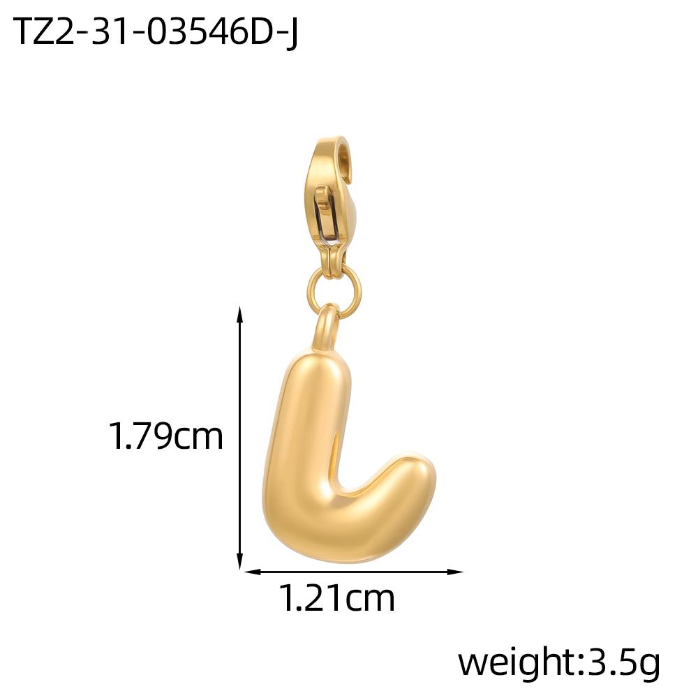 CARLIDANA 3PCS Bubble Letter Jewelry Pendant A-Z Stainless Steel Lobster Clasp Gold Color Bracelet Alphabet Charms Accessories