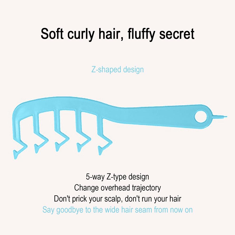 Hair Styling Hair Fluffy Roots Combs Hairline Comb Hair Slit Cover Brush Z Shaped Design Soft Curly Hair Fluffy Hair Comb