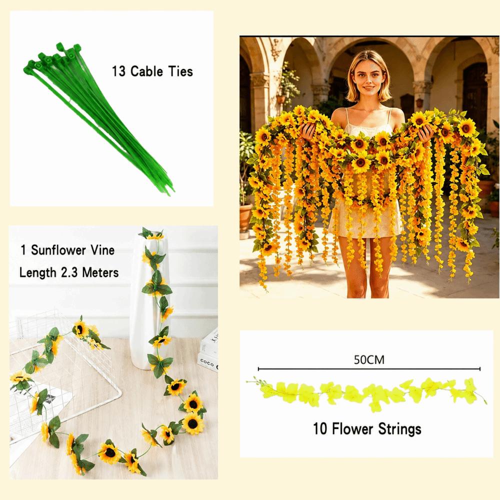 Cherry Flower Artificial Wisteria Flower Vine Multicolor Faux Flower Vine Party Ornaments