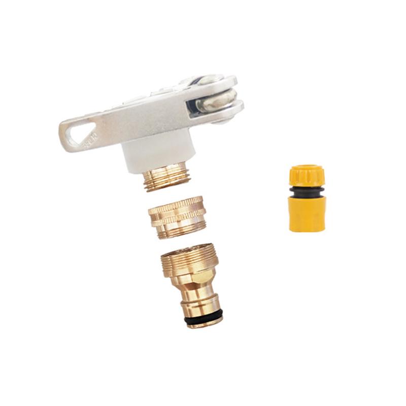 Universal 3-In-1 Brass Hose Tap Connectors Set Vintage Faucet Adapter Washing Machine Quick Connector