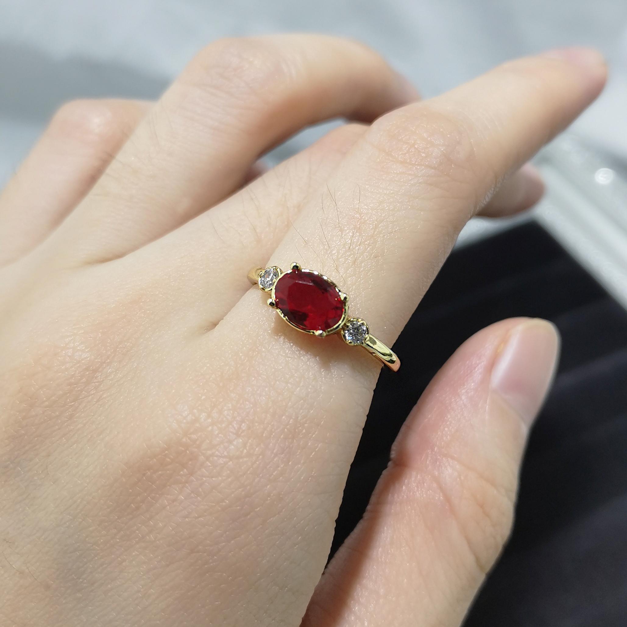 

Romantic Dainty Rings For Women Red Zircon Thin Heart Korean Finger Accessories Wedding Gifts Yes Rings For Girlfriend KAR272 6