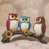 Beautiful Resin Owl Family Decorative Statue for Home Decor (Pack of 1. Multicolor)