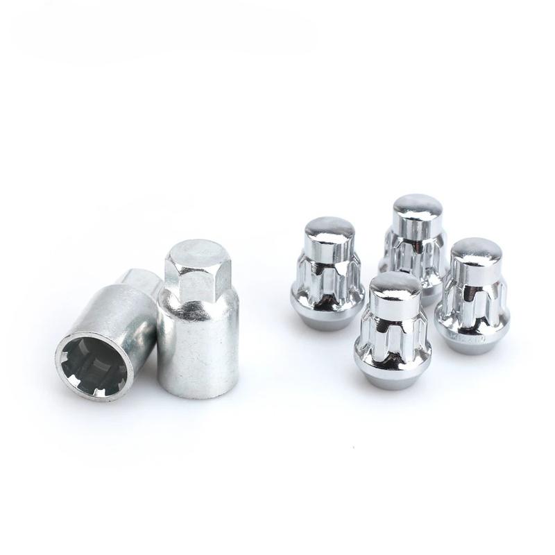 4 Anti Theft Nuts+2keys 33mm Safety Wheel Nuts Secrets M12x1.5 Rims Auto Accessories for Chevrolet Mitsubishi Mazda Kia