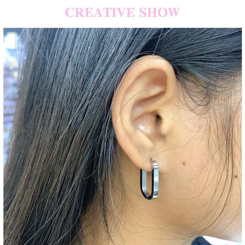 Stainless Steel Earrings Geometric Shapes Triangle/Heart/Rectangle Fade-Resistant Hypoallergenic Nickel-Free Jewelry Earrings