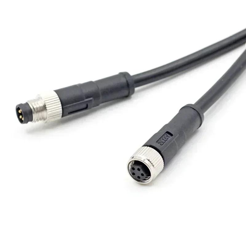 M8 10M PUR/PVC Shield Cable Double Plug Male Female Adapter Waterproof Aviation Connector Power Charger 3Pin 4Pin 5Pin 6Pin 8Pin