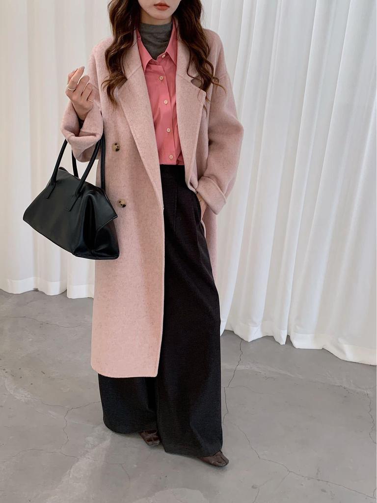 2025 High-End Handgenähter Doppelseitiger Wollmantel für Damen: Eleganter & Vielseitiger Herbst/Winter-Stil