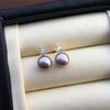 Princess Diana Style Natural Freshwater Pearl Luxury Stud Earrings for Women in 925 Silver