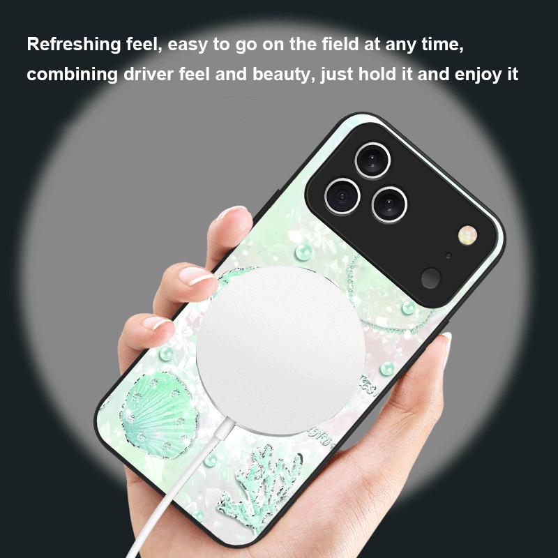 Beautiful Purple Shell For Magsafe iPhone 17 Pro Max 16 E 15 14 13 Plus 12 Mini 11 17 Air XR Xs Max 7 Plus Glass Phone Case