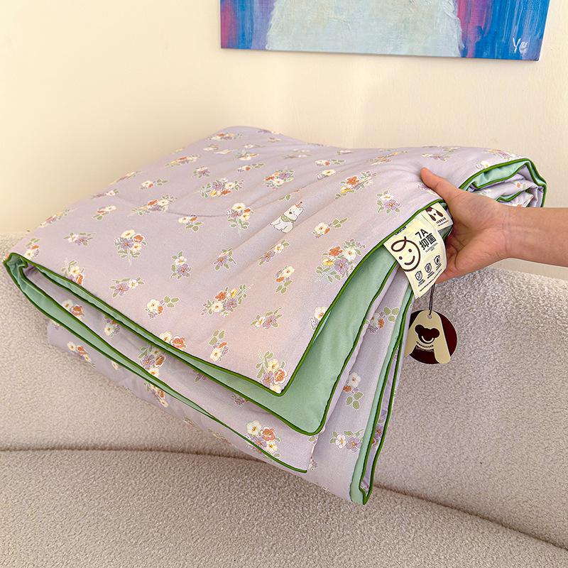 Class A Washed Cotton Double-Layer Gauze Soybean Fiber Summer Quilt – Cool, Airy, Machine Washable, Ideal for Air-Conditioning.