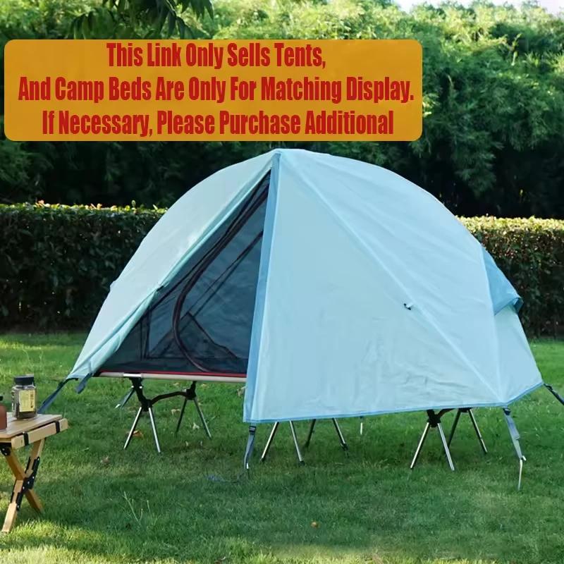 Tenda da campeggio all'aperto sollevata da terra Tenda portatile singola Rete zanzariera pieghevole in lega di alluminio Tenda da pesca