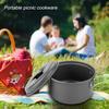 8PcsCelsiusset Portable Outdoor Travel Camping Picnic Cookware Cooking Pot Pan Bowel Set(Black)