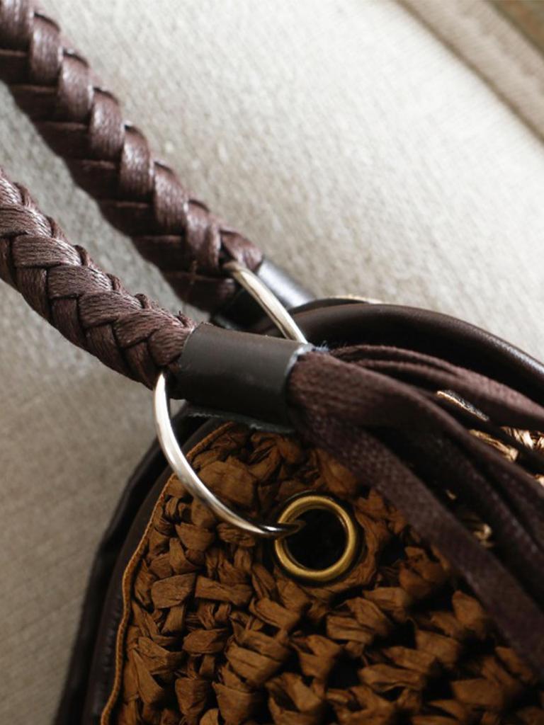 Taška pletená z papírového provázku ve tvaru chobotnice: Ležérní, všestranná móda na plážovou dovolenou pro dámy