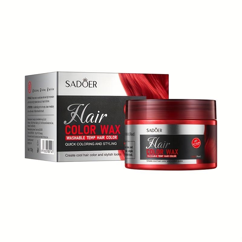 SADOER Hair Color Wax - Vibrant Red, Quick-Dry & Easy-to-Shapey Finish, Fine Texture for Neat Styling, Washes Easily,Moisturizing Hair Wax