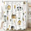 Stylish House Decor Shower Curtain Set for Bathroom Modern Home Decor with Trees Houses Print Various Sizes Available on AliExpr