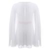 Womens Halloween Cosplay Costume V Neck Long Sleeve Metallic Trim Chiffon Cape Dress Roman Dress Up