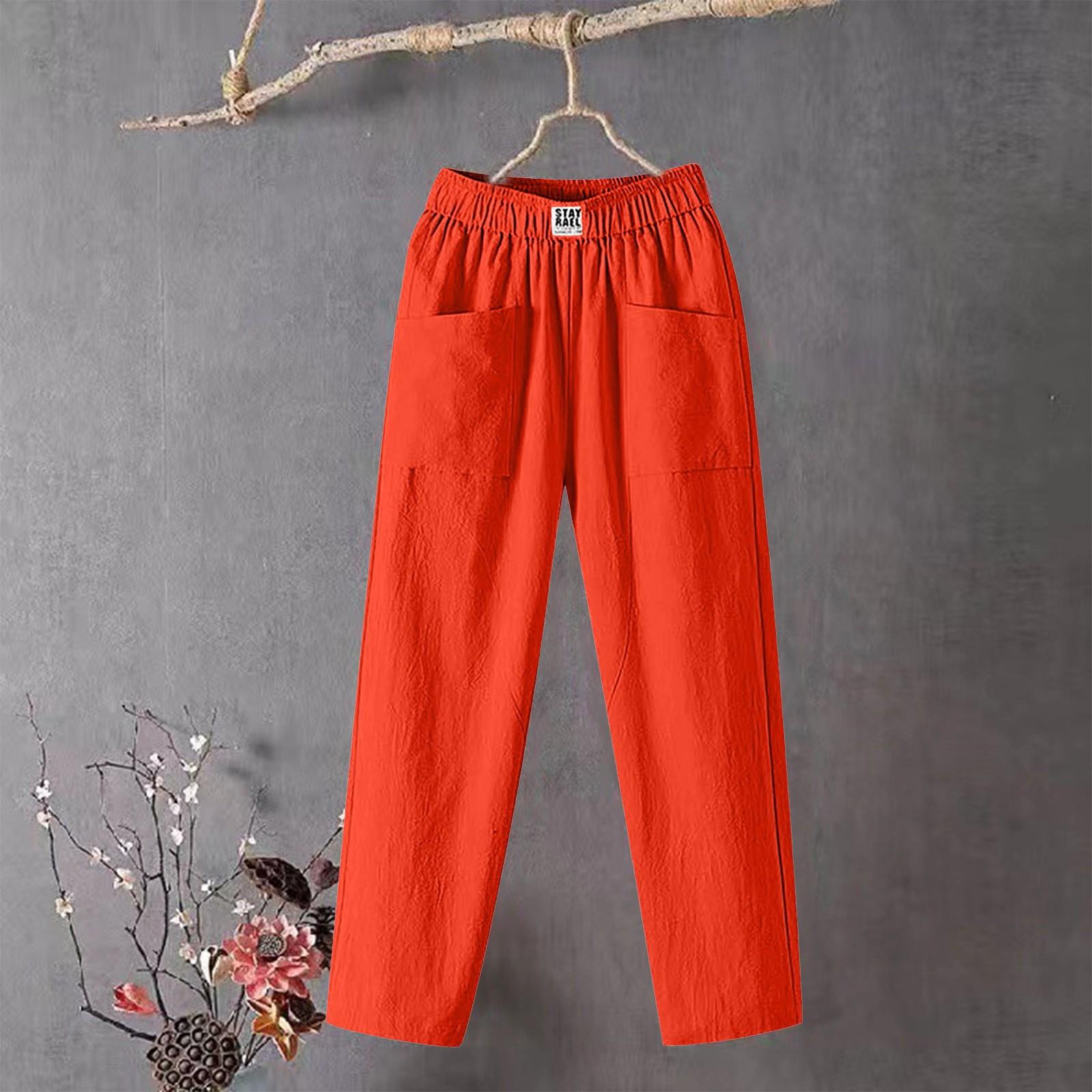 

Женские модные однотонные свободные брюки большого размера с эластичной талией и маленькими штанинами, повседневные брюки XXL