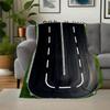 Racing Track Roadway Wall Art Print PosterBlanket Flannel Throw Blanket for Sofa, Bed, Travel, Camping, Office, Couch, Chair, And Bed Gift f