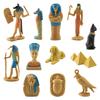 D5 12Pcs Ancient Egypt Egyptian God Goddess Figurines Set Miniature Statues Set Christmas Supplies Room Home Decoration Decor