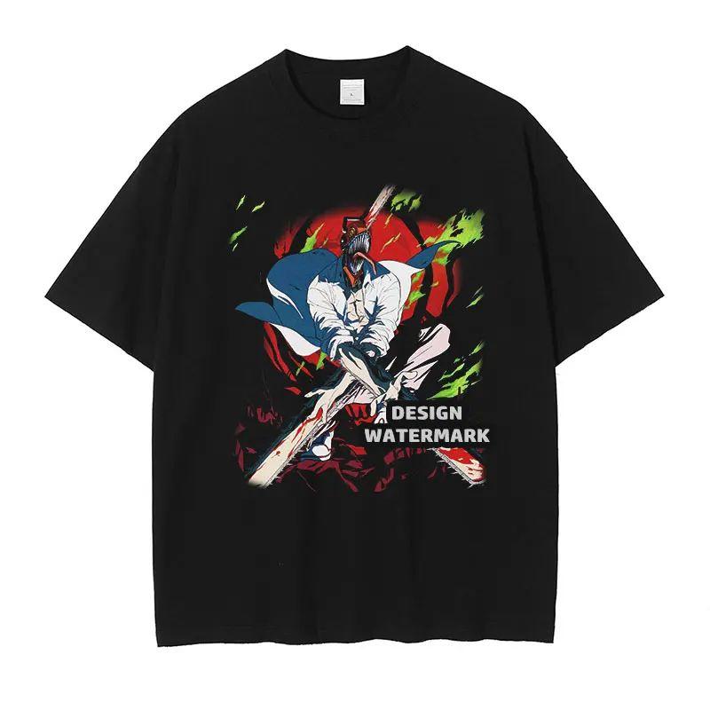 High Street Anime Chainsaw Man T Shirts Oversized Kobeni T-shirt Manga Denji Power Reze T Shirt Makima Tops Tees Unisex