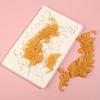 1 Pcs Large Baroque Feather Silicone Mold, Scroll Embossed Cake Decoration Fondant Mold for Thanksgiving Wedding Party Cupcake Topping Candy