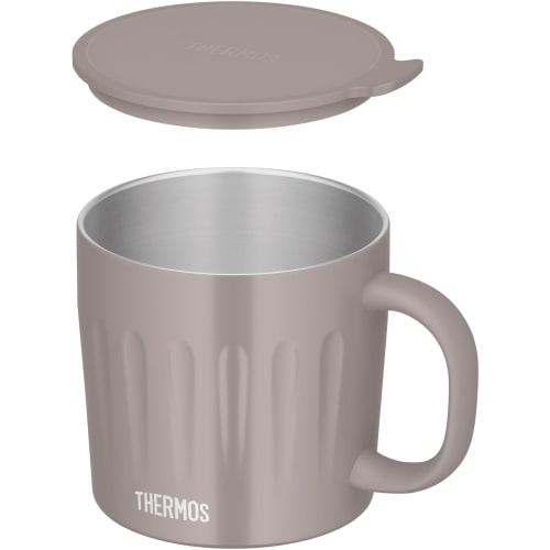 Thermos Vacuum Insulated Mug, 450ml, Greige, Embossed, Large Capacity, Dishwasher Safe, Perfect for Soup (JTA-450 GG)