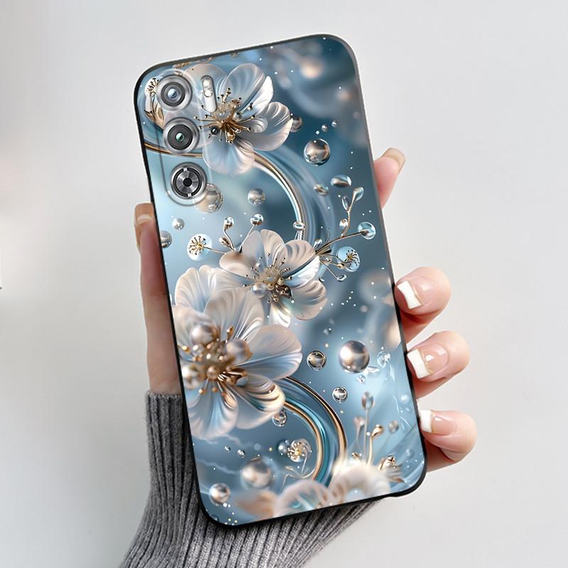 Per ZTE nubia Red Magic 9 Magic9 9S Pro Plus 5G Custodia Moda Farfalle Fiori Sottile Nera Morbida TPU Retro Opaco Copertura Protettiva