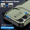 For iPhone 16 Case TPU+PC Phone Protector with Slide Lens Cover