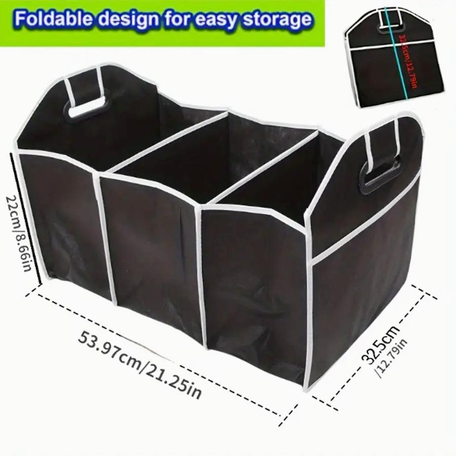 Collapsible Car Trunk Storage Organizer Portable Multi-Compartment Cargo Box With Handles For Suv Truck Auto Interior Storage