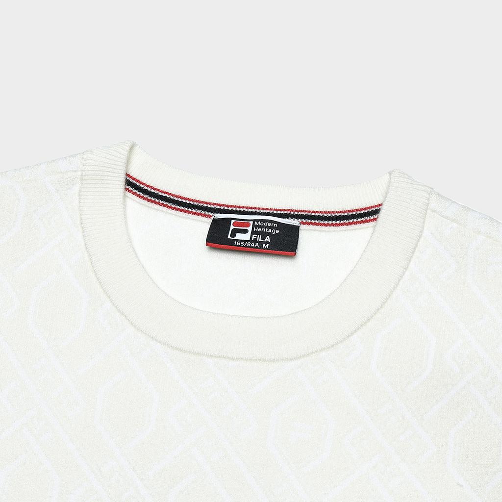 New FILA Sweater Women's Steam White F11W411401F-IV