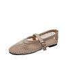 Flat Bottomed Hollowed Out Sandals for Women's Summer New Mesh Breathable Sandals, Fashionable Outerwear Soft Soled Single Shoe