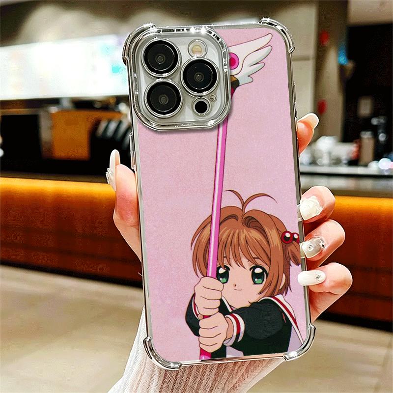 CardCaptor Sakura Anime Soft Phone Case For iPhone 15 16 17 Air 14 Pro Max 16E Plus 13 12 Mini Plating Anti-Fall Fundas