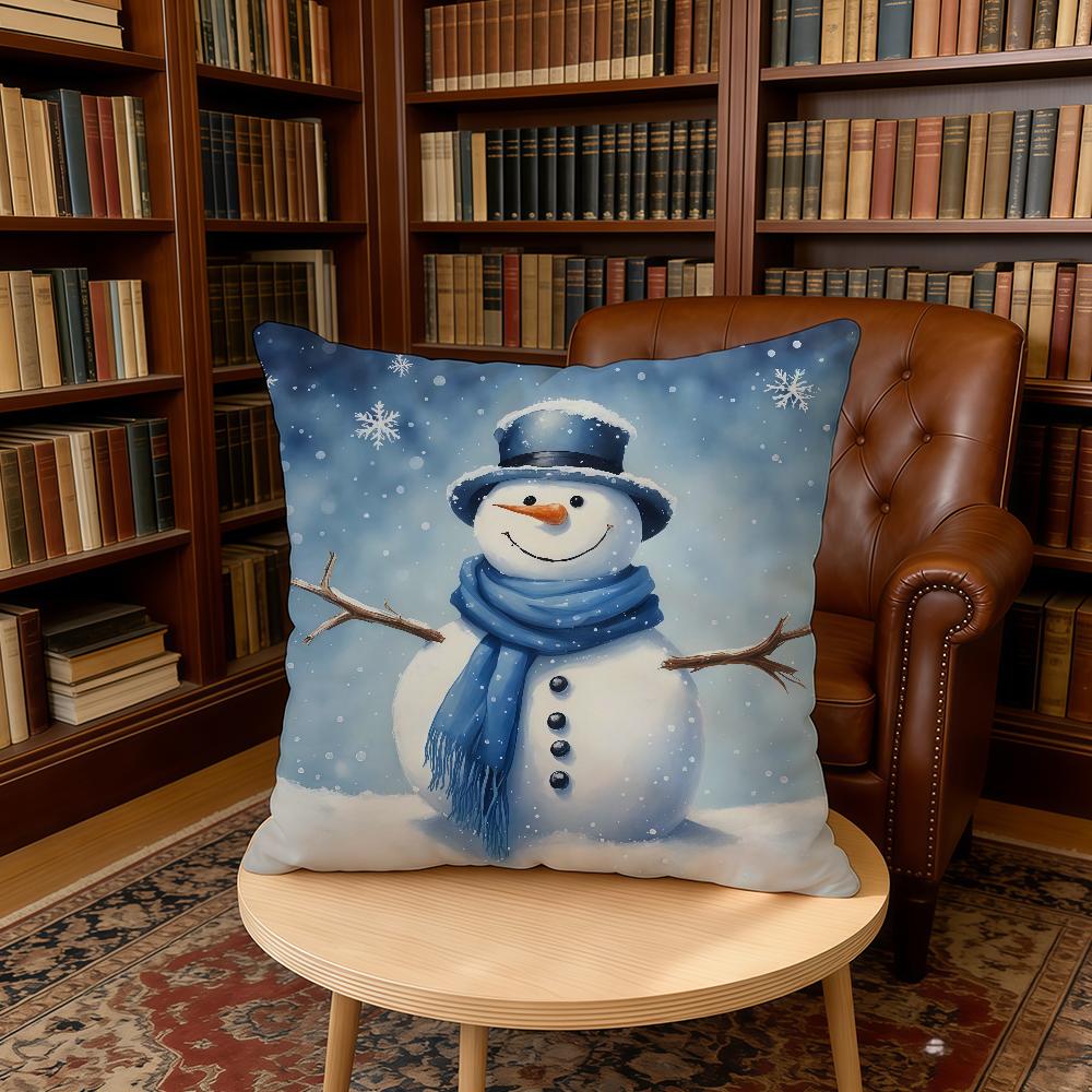 Funny Cute Snowman Cushion Cover Home Office Birthday Anniversary Gifts Soft Skin Friendly Cushion Cover