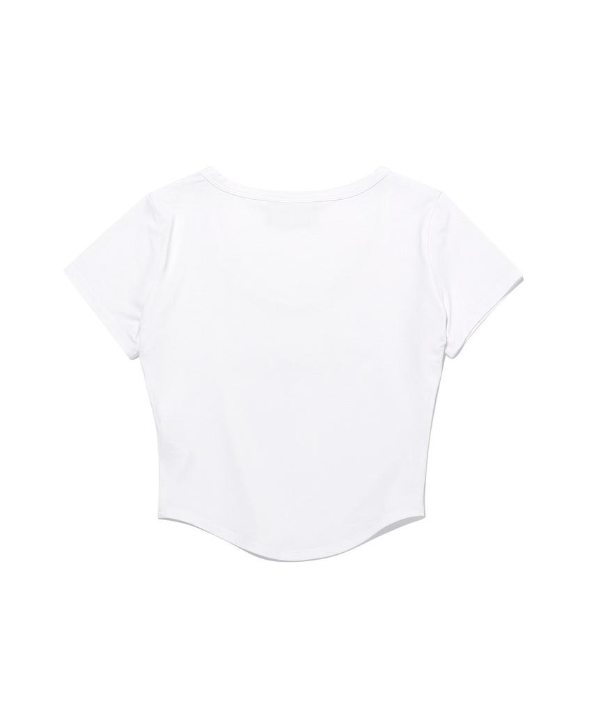FREEDOM Modal U-Neck Crop Short Sleeve (White)