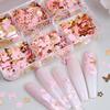6 Gitter gemischte Formen Nail Art Pailletten dekorative rosa Blume Schmetterling Liebe Flocken Sommer Maniküre Design Zubehör